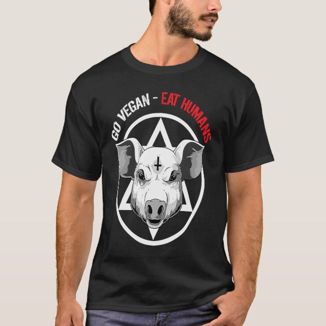 Camiseta Funny Satan Pig Vegan Animal Lover (Anverso)