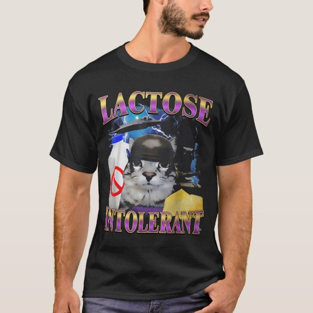 Camiseta Funny Saying Lactose Intolerant Silly Cat Meme Cat (Anverso)