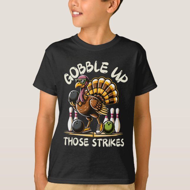 Camiseta Funny Saying Turkey Playing Bowling Thanksgiving H (Anverso)