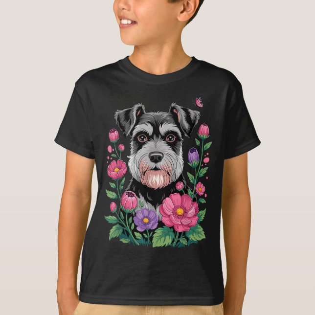 Camiseta Funny Schnauzer Art For Women Schnauzer Dog Lover  (Anverso)