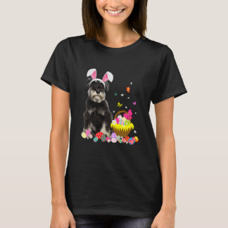 Camiseta Funny Schnauzer Bunny Easter Day Dog