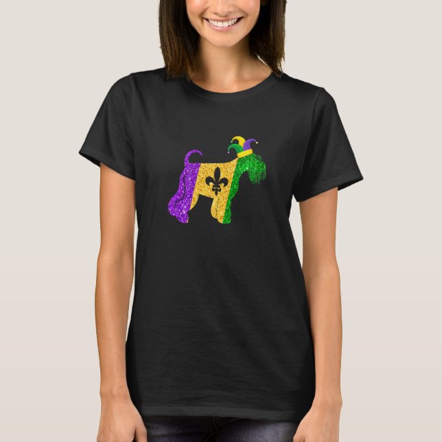 Camiseta Funny Schnauzer Dog Lover Cute Mardi Gras Carnival (Anverso)