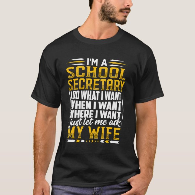 Camiseta Funny School Secretary Office Assistant Dad Husban (Anverso)