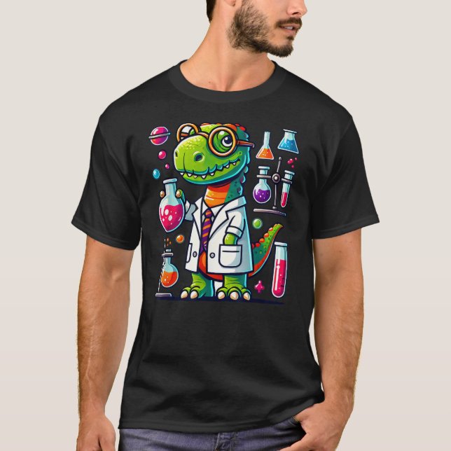 Camiseta Funny Scientist Dinosaur, Smart Scientist Dino, Ki (Anverso)
