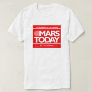 Camiseta Funny SciFi Gráfico Del Periódico Mars Today
