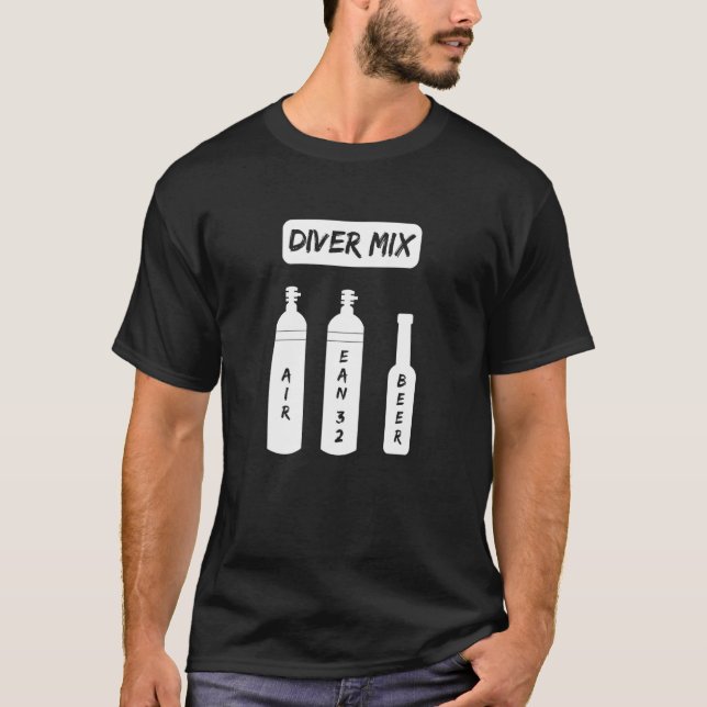 Camiseta Funny Scuba Diver Mix Botella De Oxígeno Scuba Bee (Anverso)
