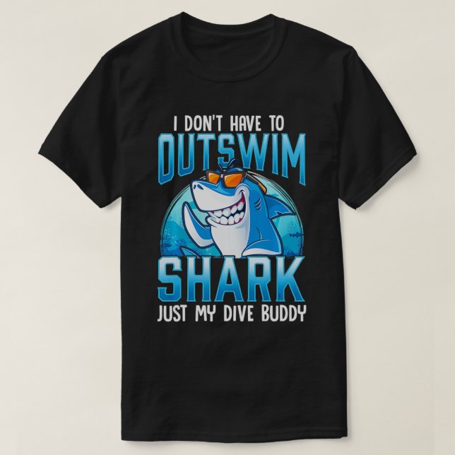Camiseta Funny Scuba Diving Shark Dive Buddy  (Diseño del anverso)
