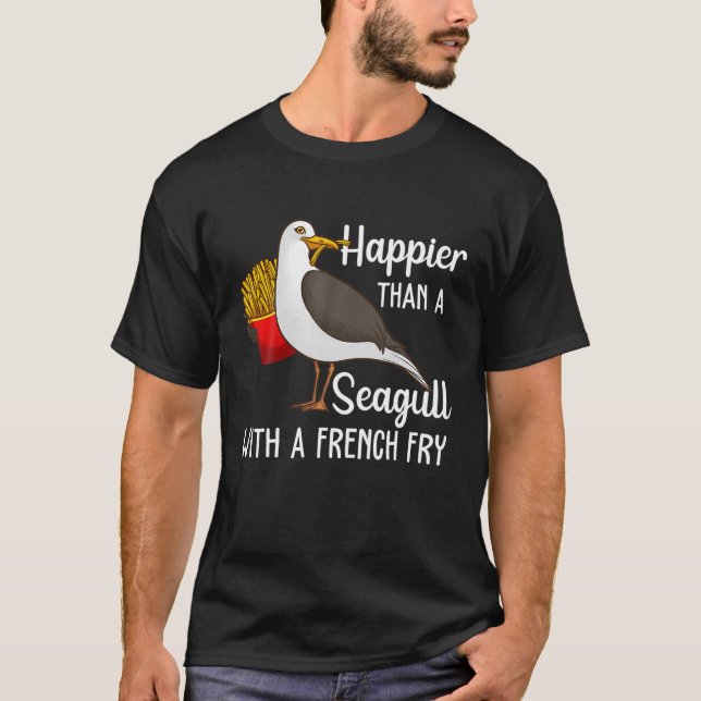 Camiseta Funny Seagull French Fries Art Men Women French Fr (Anverso)