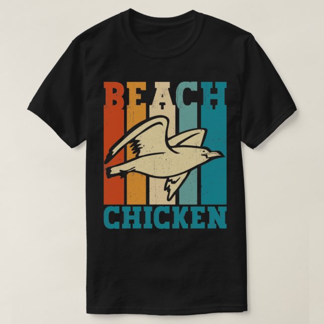 Camiseta Funny Seagull Sea Gull Beach Chickens Retro (Diseño del anverso)