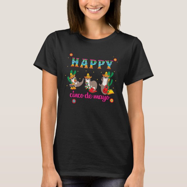 Camiseta Funny Seal Cinco de Mayo Shirt Let's Fiesta Mexica (Anverso)