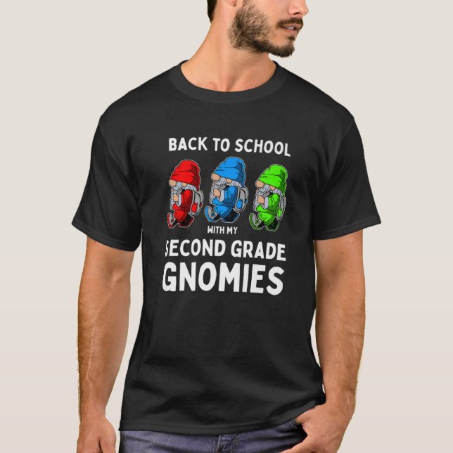 Camiseta Funny Second Grade Gnomies - Cute First Day Of Sch (Anverso)