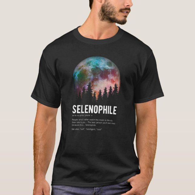 Camiseta Funny Selenophile Definition Guay Full Moon Illust (Anverso)