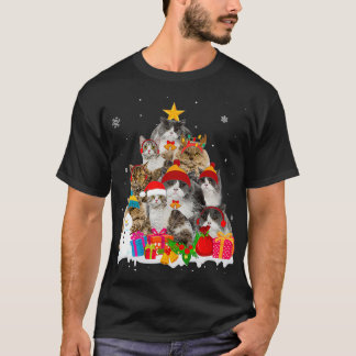 Camiseta Funny Selkirk Rex Mascota de Árbol de Navidad Cat 