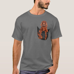 Camiseta Funny Setter irlandés en tu bolsillo para Red Sett