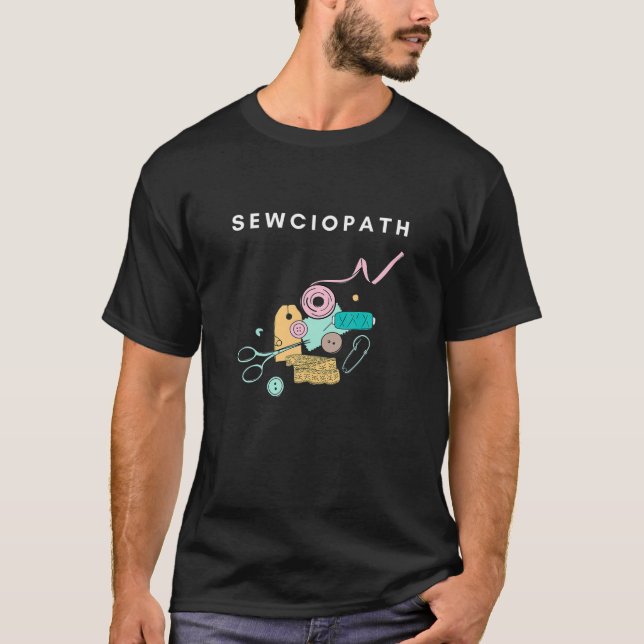 Camiseta Funny Sewing Yarn Sewist Tools Sewciopath (Anverso)