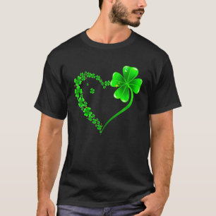 Camiseta Funny Shamrock Clovers Heart Irish Ireland St. Pat