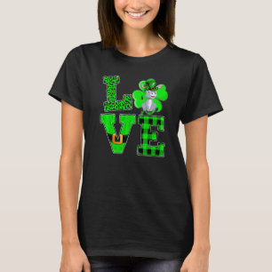 Camiseta Funny Shamrock Green Plaid Love Mule St Patrick's