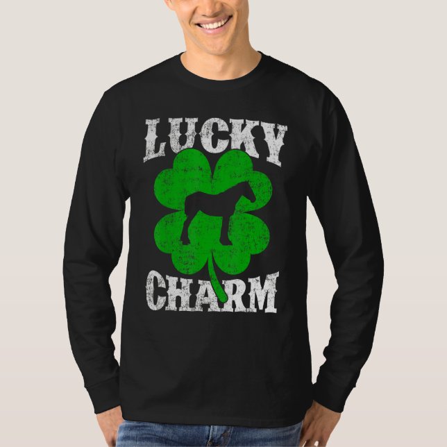 Camiseta Funny Shamrock Leaf Lucky Charm Mule St Patrick's (Anverso)