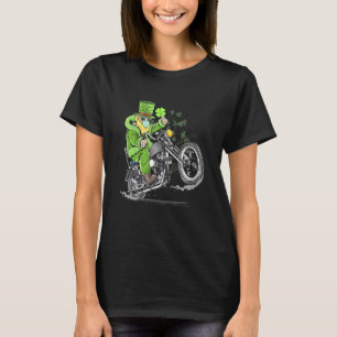 Camiseta Funny Shamrock Leprechaun Gorra Motorcycle St Patr