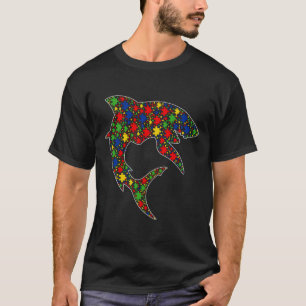 Camiseta Funny Shark Animals Puzzle Pieces Autism Awareness