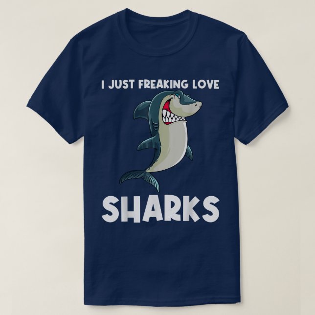 Camiseta Funny Shark Design For Men Women White Shark Lover (Diseño del anverso)