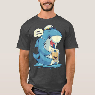 Camiseta Funny Shark Shirt Boba Tea Shirt Bubble Tea Anime