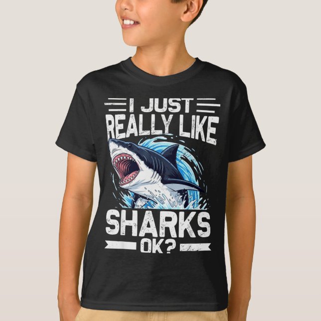 Camiseta Funny Shark Shirt For Men Women Sea Animal Shark L (Anverso)