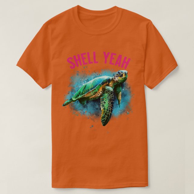 Camiseta Funny Shell Yeah Vacation Beach Turtle (Diseño del anverso)