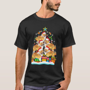 Camiseta Funny Sheltie Decoraciones de Santa Hat Árbol de N