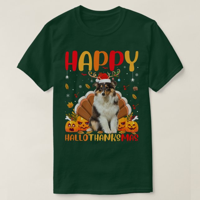 Camiseta Funny Sheltie Dog Lover Happy Sheltie HelloThanksM (Diseño del anverso)