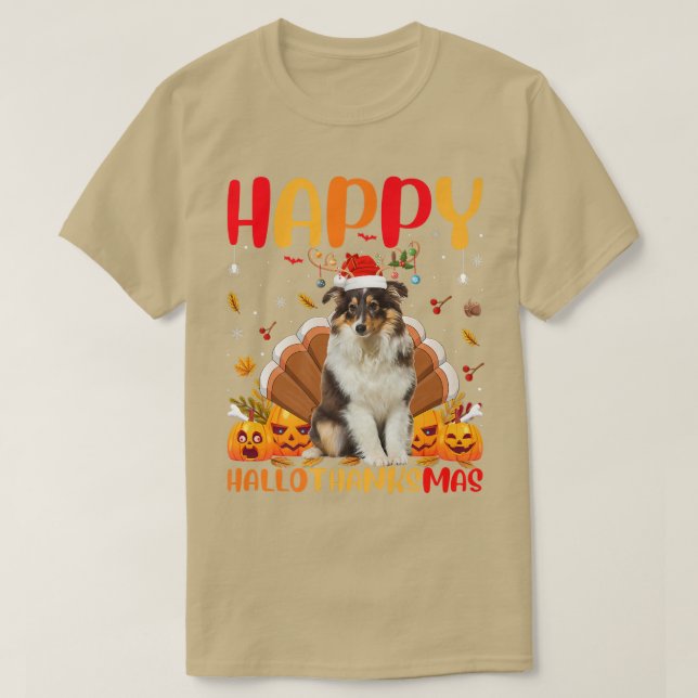 Camiseta Funny Sheltie Dog Lover Happy Sheltie HelloThanksM (Diseño del anverso)