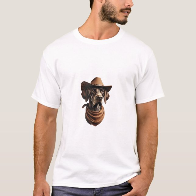Camiseta Funny Sheriff Dog Shirt Alemán Puntero Perro Mamá  (Anverso)