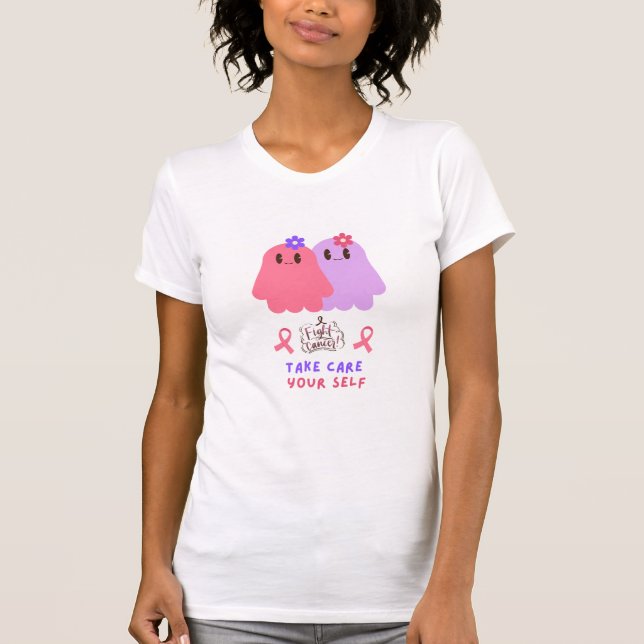 Camiseta  funny shirt breast cancer awareness  with ghost (Anverso)