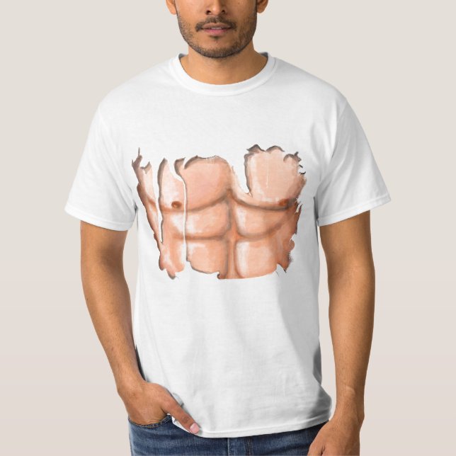 Camiseta Funny Shirt - Muscle and Six pack (Anverso)