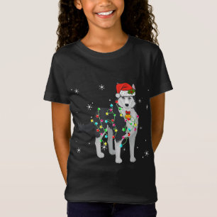 Camiseta Funny Siberian Husky Dog Navidades alumbra a los p