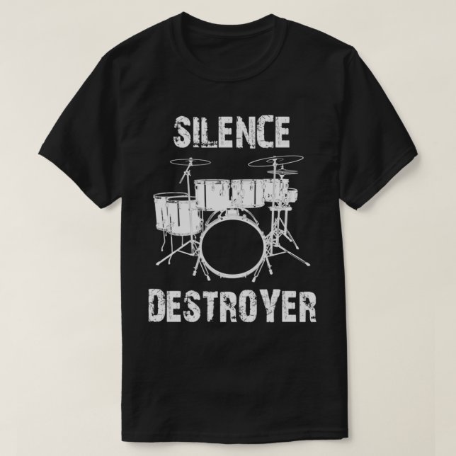 Camiseta Funny Silence Destroyer Regalos Drums Lover Gift (Diseño del anverso)