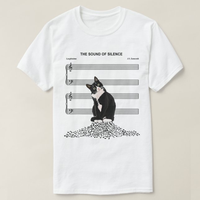 Camiseta Funny Silent Cat Music Parody Design (Diseño del anverso)