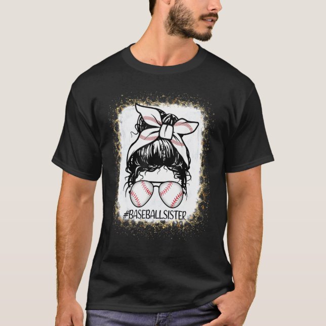 Camiseta Funny Sister Messy Bun Baseball Sunglasses Sister' (Anverso)