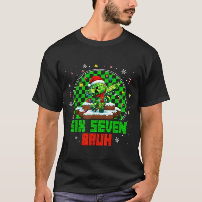 Camiseta Funny Six Seven 67 Bruh Meme 6 7 Santa Christmas P (Anverso)