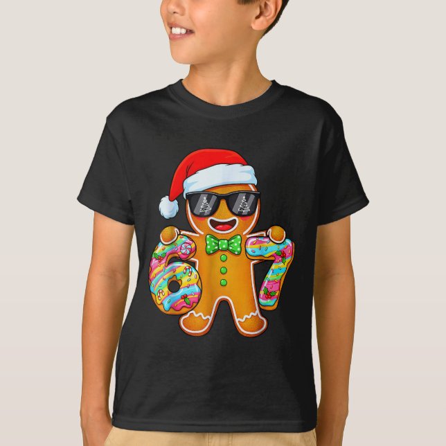 Camiseta Funny Six Seven 67 Gingerbread Christmas Boys Xmas (Anverso)