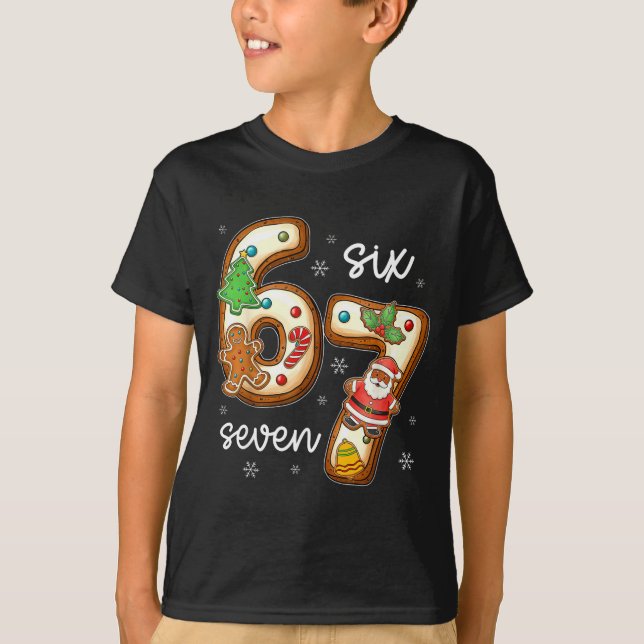 Camiseta Funny Six Seven 67 Gingerbread Christmas Boys Xmas (Anverso)