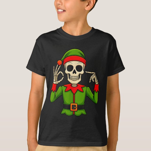 Camiseta Funny Six Seven 67 Meme 6 7 Christmas Elf Hand Boy (Anverso)