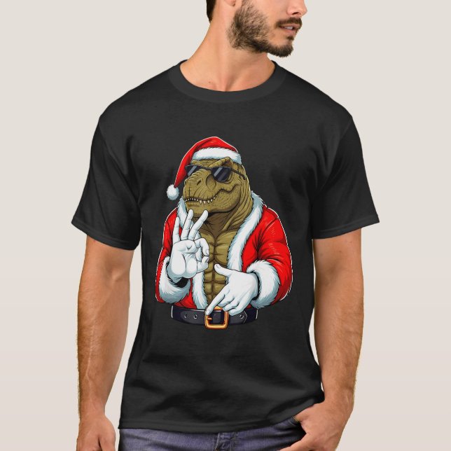 Camiseta Funny Six Seven 67 Meme T-rex Christmas Men Boys T (Anverso)