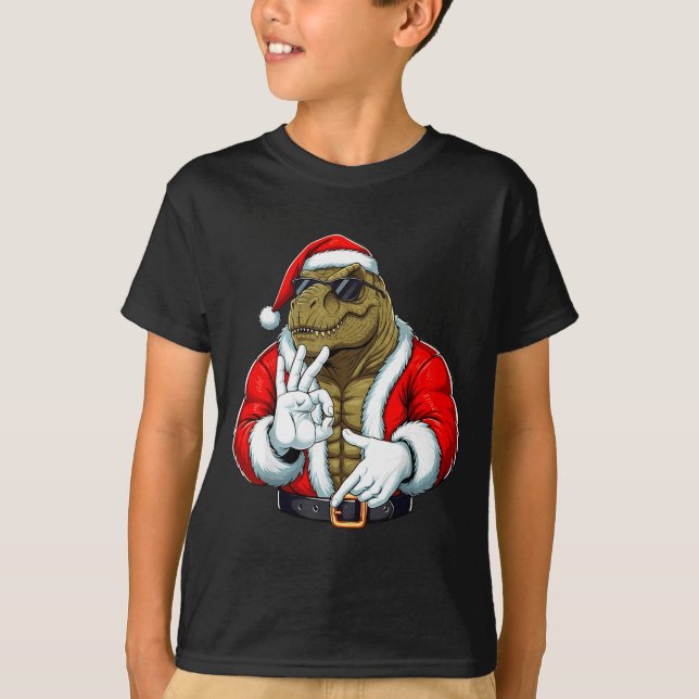 Camiseta Funny Six Seven 67 Meme T-rex Christmas Men Boys T (Anverso)