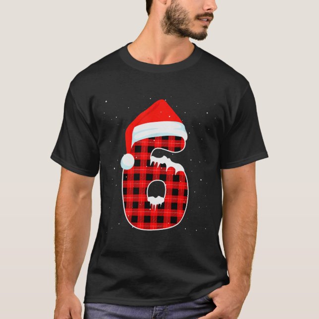 Camiseta Funny Six Seven 6 7 Meme 67 Christmas Red Plaid Xm (Anverso)