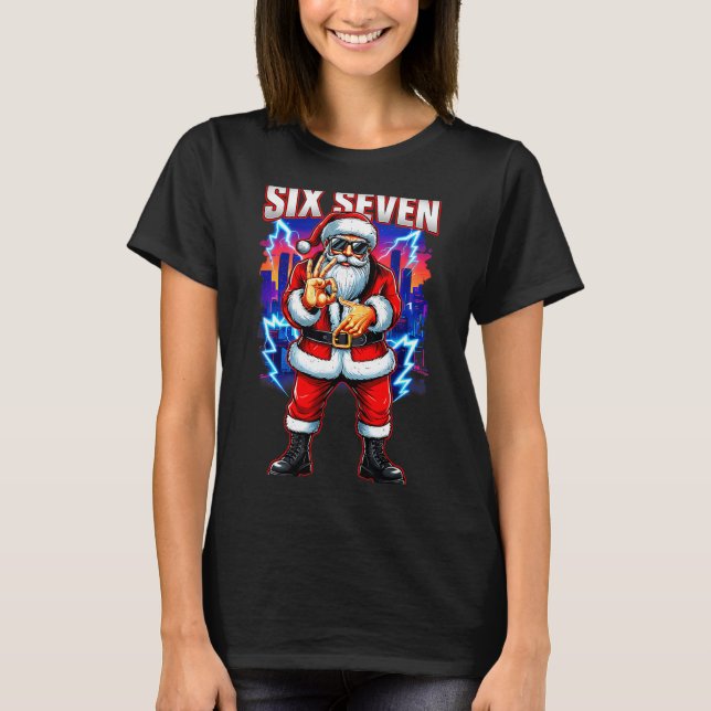 Camiseta Funny Six Seven 6 7 Meme 67 Santa Christmas Men Bo (Anverso)