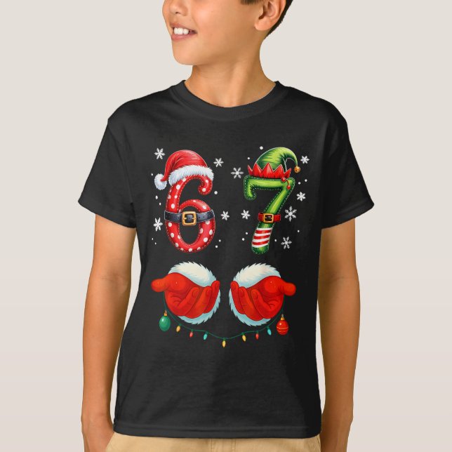 Camiseta Funny Six Seven 6 7 Meme Christmas Humor Santa Elf (Anverso)