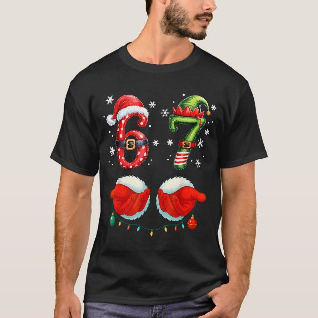 Camiseta Funny Six Seven 6 7 Meme Christmas Humor Santa Elf (Anverso)