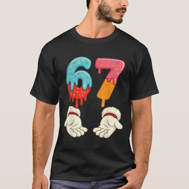 Camiseta Funny Six Seven 6 7 Meme Christmas Ice Cream Drip  (Anverso)