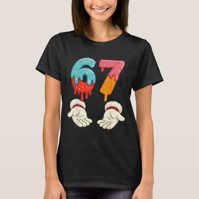 Camiseta Funny Six Seven 6 7 Meme Christmas Ice Cream Drip  (Anverso)